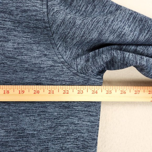 Under Armour Sweater Men Extra Large Blue Heathered Loose Fit Cold Gear Pullover - Picture 3 of 9